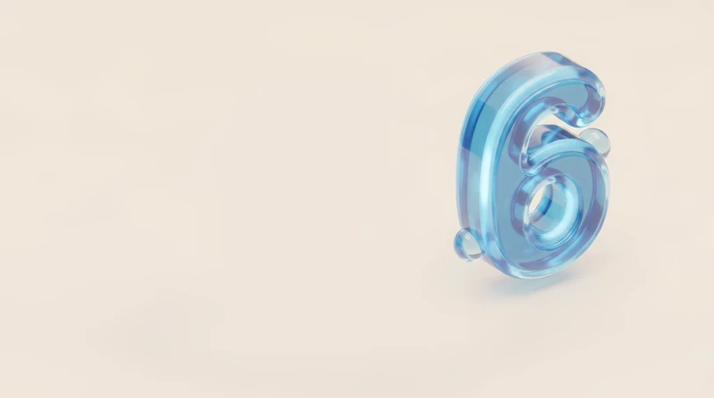 Blue 3D glass numeral 6 — CRM, tracking and internal tools